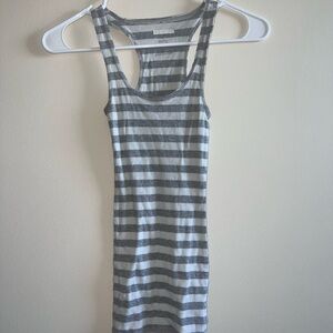 H&M Gray and White Striped Racerback Tank